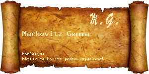 Markovitz Gemma névjegykártya